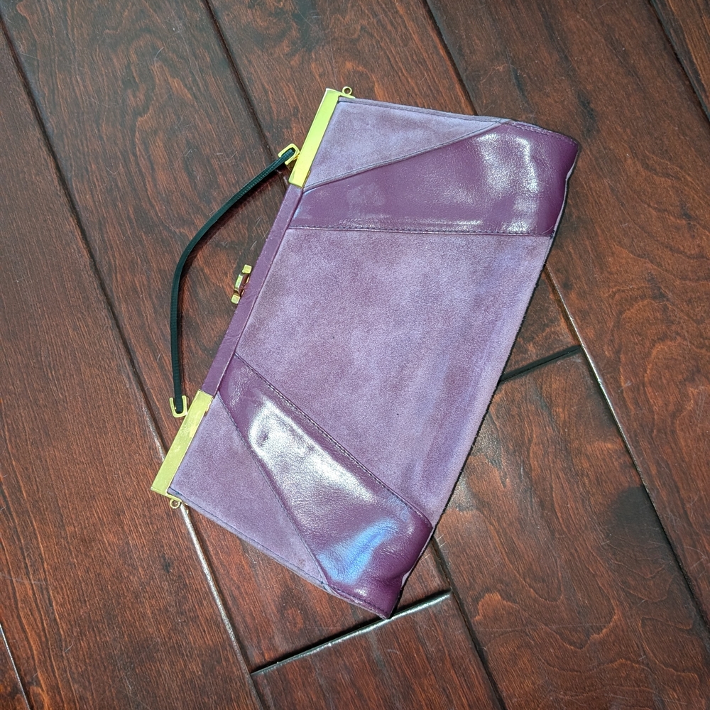 Elegant Purple Suede Clutch